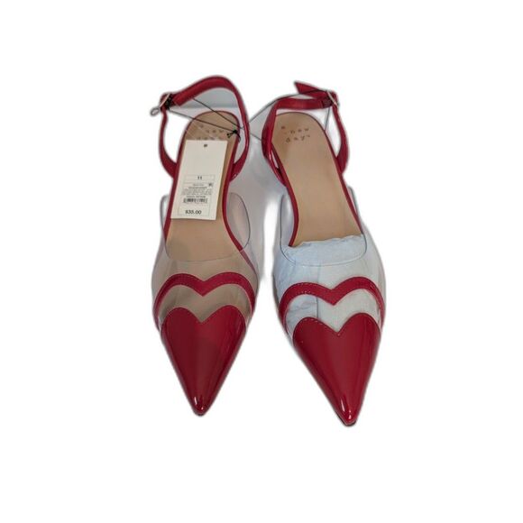 a new day Shoes - A New Day Women's Eleanor Heart Slingback Kitten Heels Red Size Various